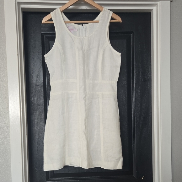 Island Company Latitude White Linen Mini Dress Size Small - Picture 2 of 10